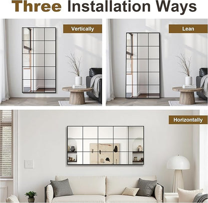 Window Mirrors for Wall Decor, Large Wall Mirrors Decorative Window Pane 28 x 55 - Image 4