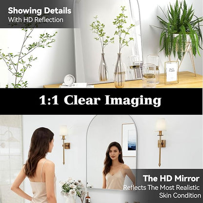 SCWF-GZ 24x36 Arch Mirror Square Full Length Wall Mounted Hanging or Against - Image 4
