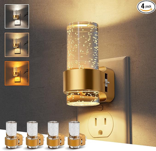 L LOHAS LED Night Lights Plug into Wall, 4 Pack Mini Dimmable Night Light by LLOHASLED