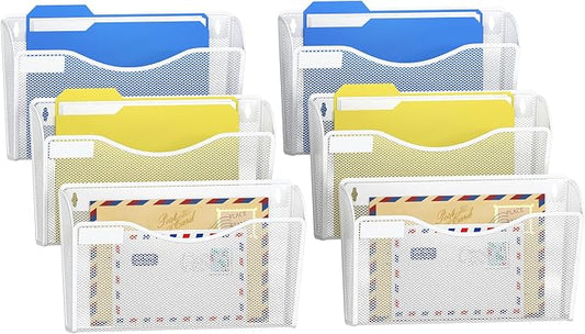 Samstar 6 Pack Mesh Wall Mounted File Holder Metal Wall File Pocket Mail by Samstar