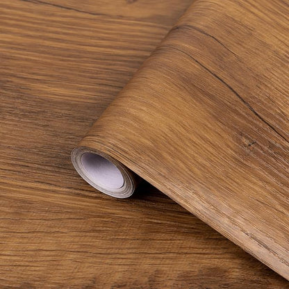 practicalWs 17.7in x 393.7in Wood Contact Paper Brown Wood Peel and Stick - Image 2
