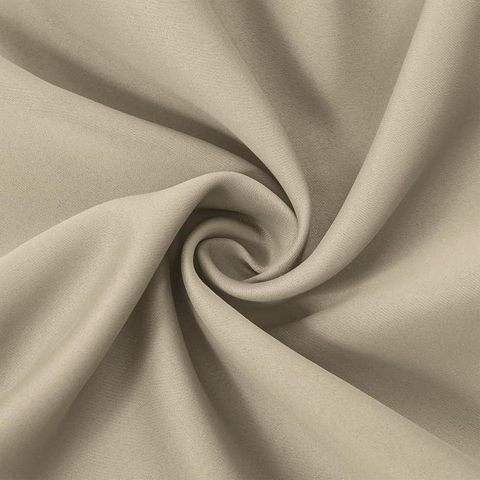 LEMOMO Blackout Curtains 66 x 84 inch/Beige Curtains Set of 2 Panels/Thermal - Image 5