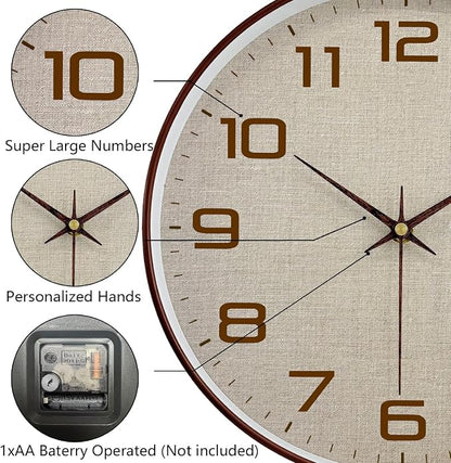 Woodgrain Wall Clocks Battery Operated 12 Inch - Image 7