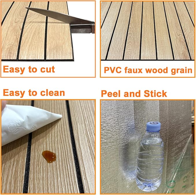 YLL YLL PVC Slat Wall Panel Peel and Stick 236"x 15.7" Faux Oak Grain Wood Slat - Image 6