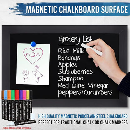 HBCY Creations Rustic Black Magnetic Wall Chalkboard, Small Size 11" x 17" - Image 5