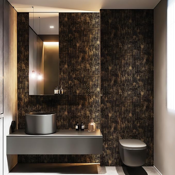 JiffDiff Vintage Metallic Peel and Stick Wallpaper Self Adhesive Industrial - Image 3