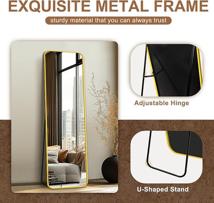 Delma Full Length Mirror, Wall Mounted, Freestanding or Leaning, Rounded - Image 6