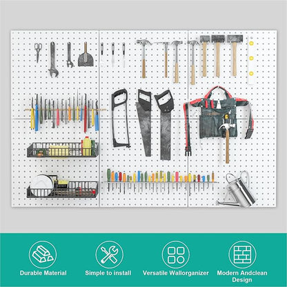Peg Board, 16”×16”Large Heavy Duty Metal Pegboard Panels - Image 5