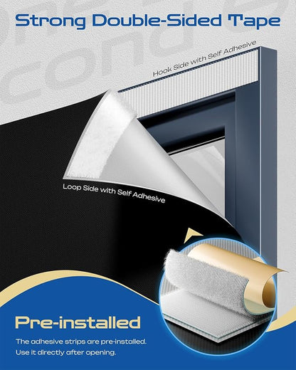 69" W x 48" L 100% Blackout Curtains, Total Darkness No-Drill Black Out Window - Image 2