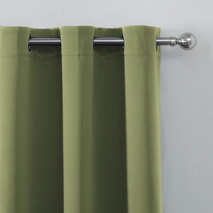 LEMOMO Olive Green Blackout Curtains 42 x 63 Inch Length/Set of 2 Curtain - Image 7
