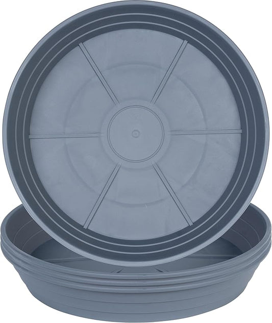 Plant Saucer 14 Inch 4 Pack 6 8 10 12 14 16 18 20 25, Plastic Plant Trays for Pots，Extra-Deep Plant Water Dray Tray, Bird Bath Bowl, Heavy Flower Plant Saucers Indoors and Outdoor No Holes