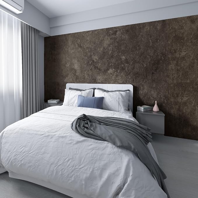 3yecao 16"×1181" Big Roll Large Size Thick Dark Brown Tan Grey Concrete by 3YECAO