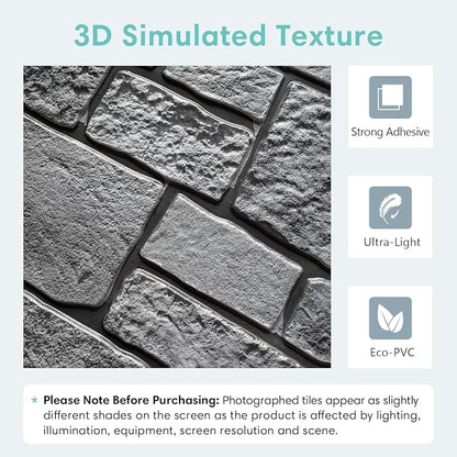 Commomy 3D Faux Stone Peel and Stick Wall Tiles - Image 3