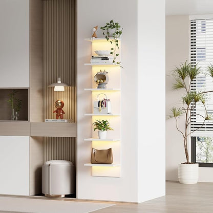 Qupui 6-Tier Wall Shelf with RGB LED Lights - Image 4