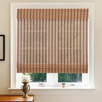 Letau No Drill No Tools Cordless Wood Window Shades Blinds, Bamboo Light by LETAU