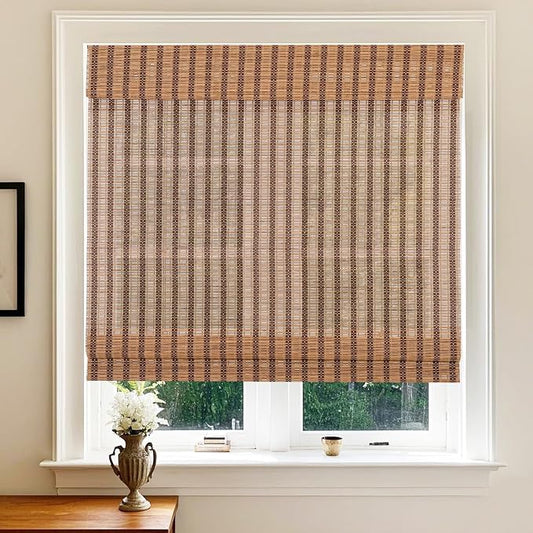 Letau No Drill No Tools Cordless Wood Window Shades Blinds, Bamboo Light by LETAU
