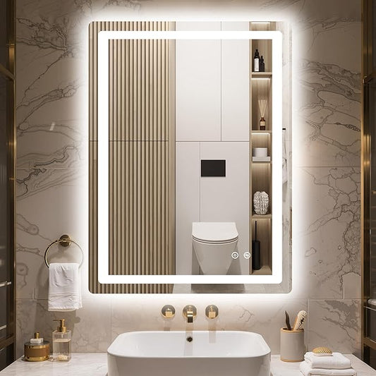 Delma LED Bathroom Mirror with Lights, 32x24 Vanity Mirror by Delma