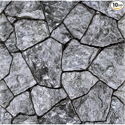 COMSTICKC 3D Faux Stone Wall Panel Peel and Stick Wall Tiles, Ultra-Light Thin by COMSTICKCDECOR