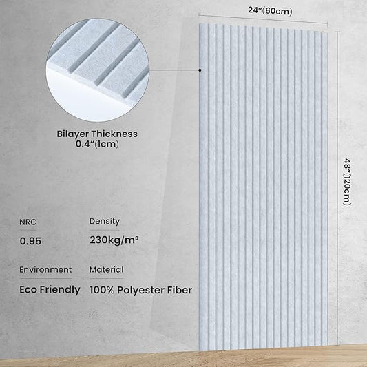 10 Pack Sound Proof Panels for Walls, 47.2 x 23.6 x 0.35 Inch Sound Deadening - Image 2