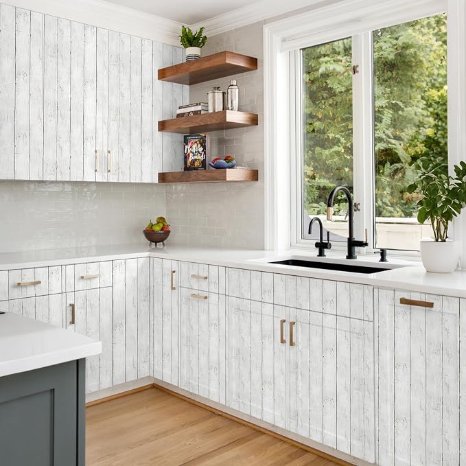 practicalWs Wood Shiplap Peel and Stick Wallpaper, Self Adhesive Faux Nature - Image 7