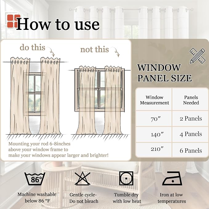 Lajode Linen Blackout Curtains for Living Room - Image 9