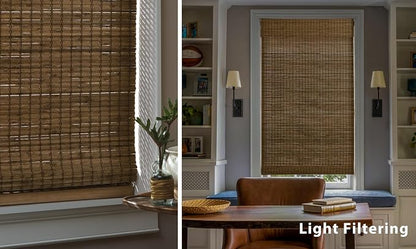 LazBlinds No Tools No Drill Cordless Bamboo Roman Shades, Custom Light - Image 5