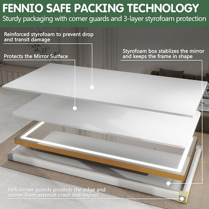 FENNIO Full Length Mirror with Lights, Wall Mounted Hanging Mirror with Lights - Image 7
