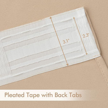 MIULEE Back Tab Beige Curtains 84 Inch Length 2 Panels Set - Image 4