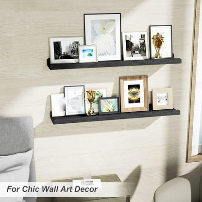 Love-KANKEI 36 Inch Long Floating Shelves Wall Mounted Set of 2, Large Wood - Image 5