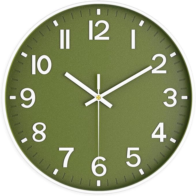 Wall Clocks Battery Operated, 12 Inch Non Ticking Wall Clock, Silent Analog by MABPEDO