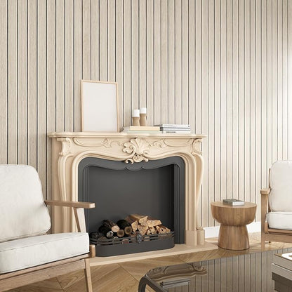 VEELIKE Coastal Oak Wood Wall Panels Peel and Stick Light Oak Wood Slat Wall - Image 2