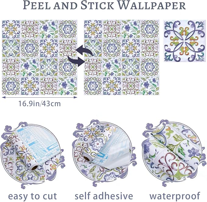 Wudnaye Peel and Stick Backsplash Wallpaper Kitchen Faux Tile Contact Paper - Image 5