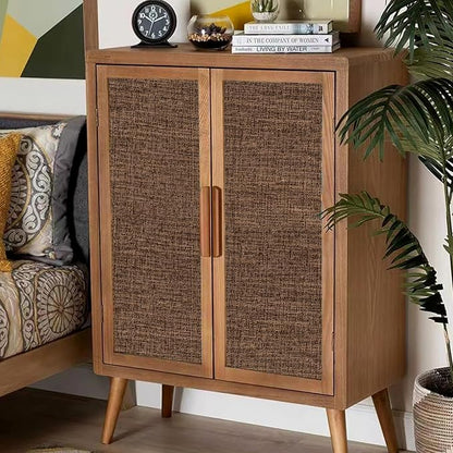 Brown Grasscloth Peel and Stick Wallpaper 17.3"x120" Faux Linen Textured - Image 6
