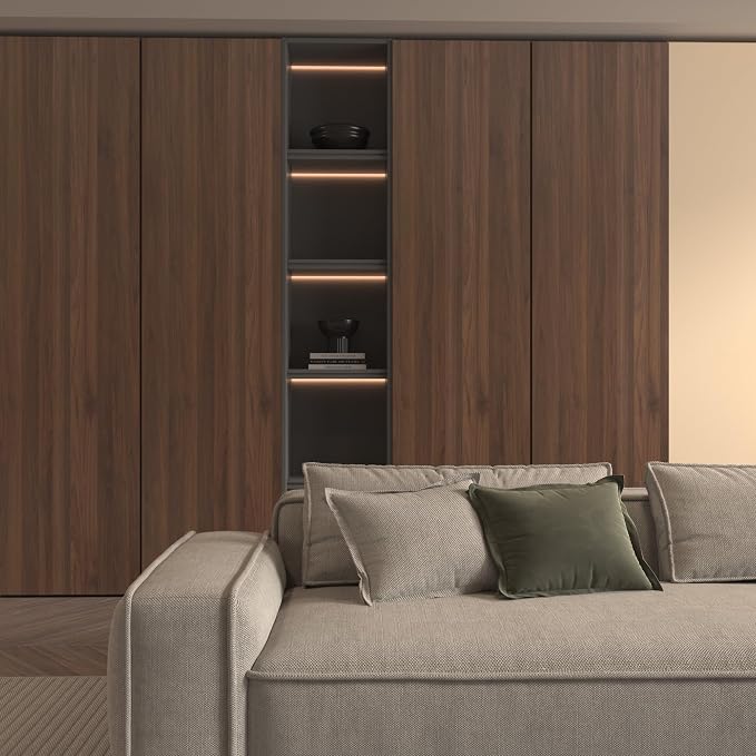 BOMENG Large Walnut Wood Wallpaper Peel and Stick Matte 48"x118" Dark Brown - Image 9
