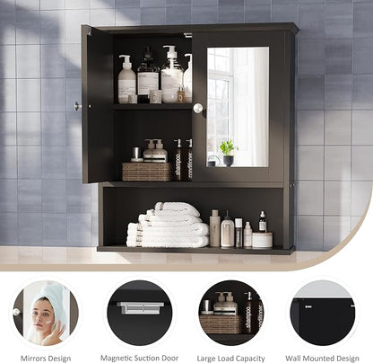 Bathroom Wall Cabinet with Mirror, Bathroom Mirror Cabinet Wall Mounted - Image 5