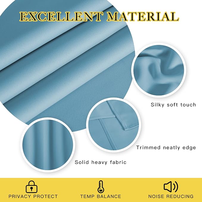 NICETOWN Blackout Curtain Panel 63 inch Long - Image 2