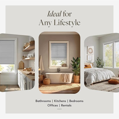 CHICOLOGY Cordless Mini Blinds for Indoor Windows, 48.25" W x 36" H, Light - Image 3