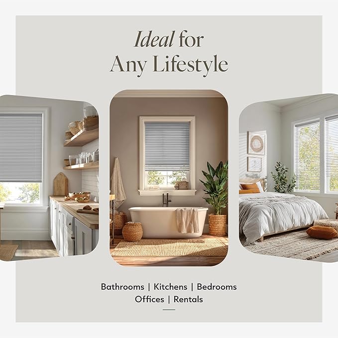 CHICOLOGY Cordless Mini Blinds for Indoor Windows, 21.5" W x 84" H, Light - Image 3