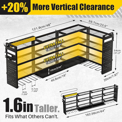 XLarge 64''W Power Tool Organizer Wall Mount | 8-Outlet TR Charging Station | - Image 5