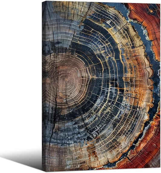 Vintage Trendy Abstract Tree Ring Wall Art Modern Colorful Nature Poster 16x24 by Medpol