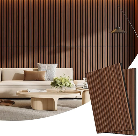 2 Pack Wood Panels for Wall, 47.24" x 23.81" Acoustic Wood Slat Wall Panel for by Vellorise
