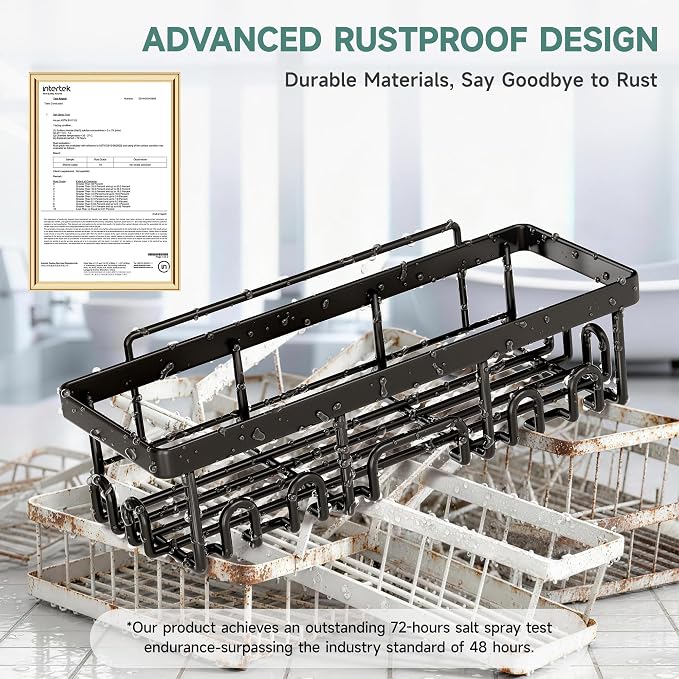 Veken 5-Pack Rustproof & Waterproof Shower Caddy 5-Pack, No Drilling Adhesive - Image 4