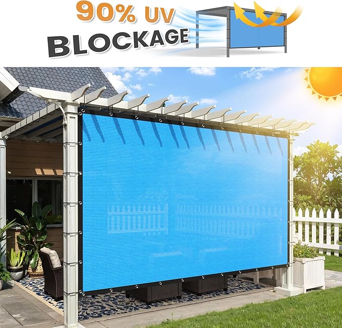 VICLLAX Shade Fabric Sun Shade Cloth with Every 2 FT Grommets for Patio Garden Pergola Cover Canopy 14x19 FT, Mixed Turquoise