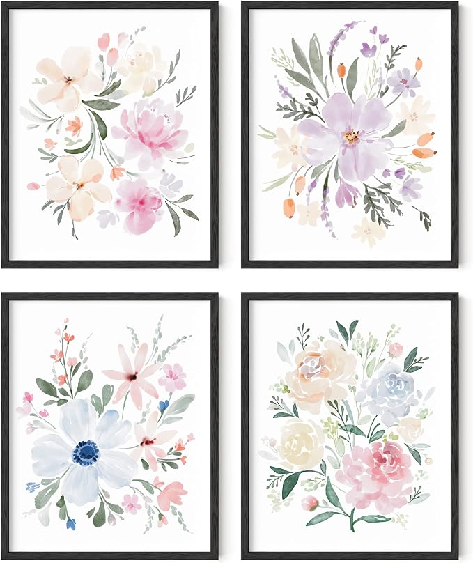 HAUS AND HUES Bouquet Set Art Print Set of 4 16x20 by HausandHuesArtPrints