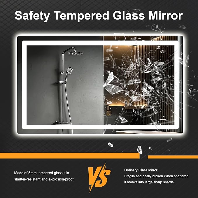 Led Mirror for Bathroom, 30x50 Bathroom Vanity Mirror for Wall - Image 6