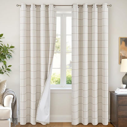 Lajode Brown Linen Blackout Curtains by Lajode