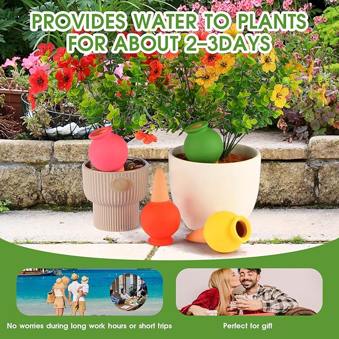 8Pcs Terracotta Plant Watering,Self Watering Spikes Self Watering Planter Insert,Ceramic Automatic Watering Water Seepage Device Suitable for Garden Decoration Plant Accessories