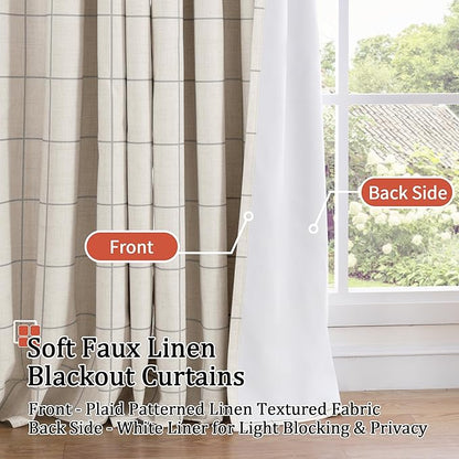 Lajode Grey Linen Blackout Curtains - Image 3