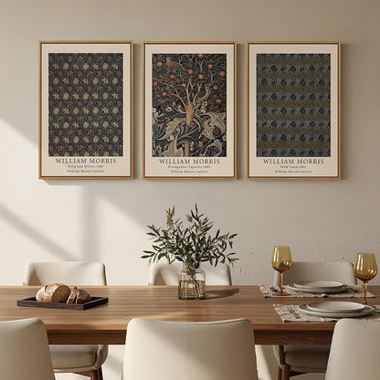 Framed Vintage William Morris Canvas Wall Art Set of 3, Nature Rustic Botanical - Image 4