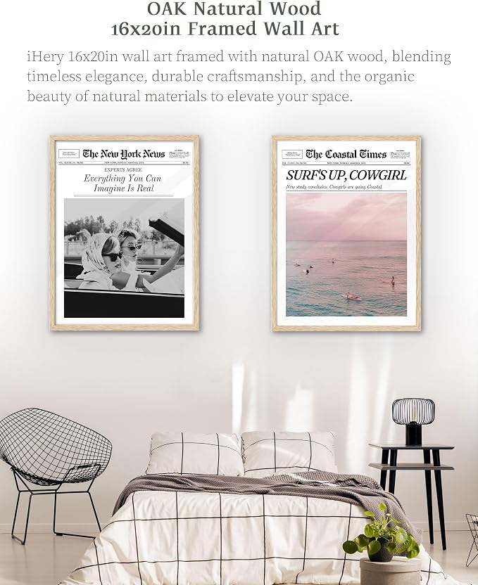 iHery Everything You Can Imagine Is Real Framed Trendy NewsPaper Wall Art - Image 6